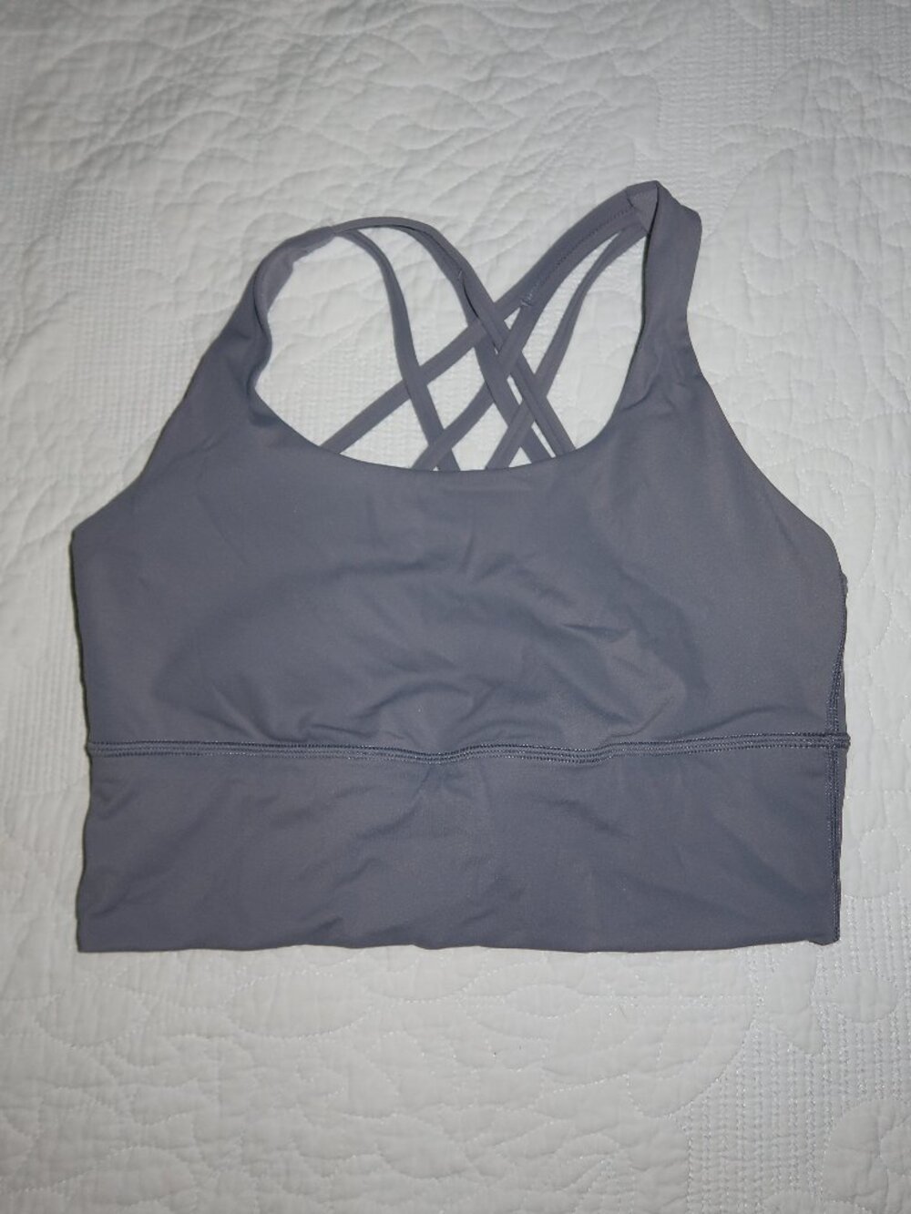 CRZ YOGA Naked Feeling Criss Cross Longline Sports Bras for Women